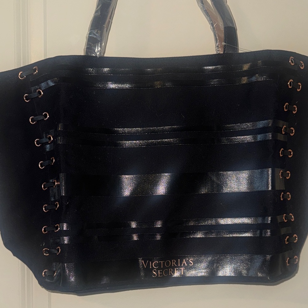 Victoria's Secret Shiny Black Tote